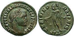 1 Фоллис Римская империя (27BC-395) Бронза Максимин  II (270 - 313)