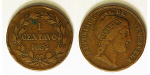 VENEZUELA 1 Centavo 1852 - Copper - 872