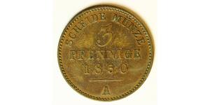 REUSS SCHLEIZ (German State) 3 Pfennige 1850 A - Copper - Heinrich LXII. - 3081