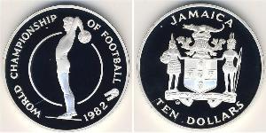 10 Dólar Jamaica (1962 - ) Plata 