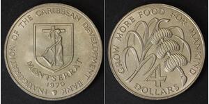 MONTSERRAT 4 Dollars 1970 - Copper/Nickel - F.A.O. - aUNC - 2067