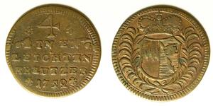 WURZBURG 1/4 Kreuzer 1752 - Copper - Karl Philipp - VF - 966