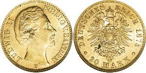 20 Mark 巴伐利亞王國 (1806 - 1918) 金 路德维希二世 (巴伐利亚)