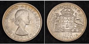  
  1962, Australia, Elizabeth II. Silver Florin (2 Shillings) Coin. Uncirculated!  Mint Year: 1962 References: KM-60. Denomination: Florin (2 Shillings) Condition: A bright uncirculated coin!  M ...