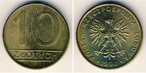 10 Zloty Volksrepublik Polen (1952-1990) Messing 