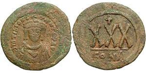 1/3 Follis Imperio bizantino (330-1453) Bronce Tiberio II (535-582)