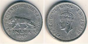 1/4 Rupee Raj Británico (1858-1947) Níquel 