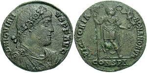 1 Follis /  AE3 羅馬帝國 青铜 约维安