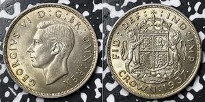 1937 Ireland 1 Crown Lot#DS344 Large Silver! High Grade! Beautiful!