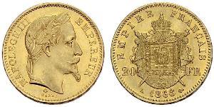 20 Franc Segundo Imperio francés (1852-1870) Oro Napoleon III (1808-1873)