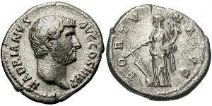1 Denarius Roman Empire (27BC-395) Silver Hadrian  (76 - 138) 