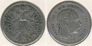 20 Kreuzer Austria-Hungary (1867-1918) Silver Franz Joseph I (1830 - 1916)