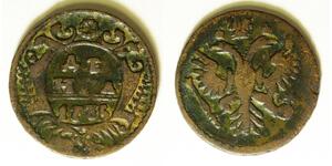 RUSSIA Denga (1/2 Kopek) 1735 - Copper - Anna - 864
