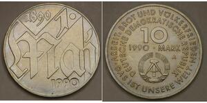 GERMANY (East - DDR) 10 Mark 1990 A - International Labour Day - aUNC - 631 *