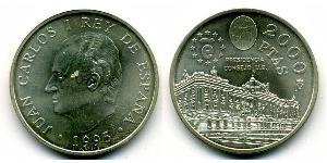 2000 Peseta Reino de España (1976 - ) Silber Juan Carlos I (1938 - )