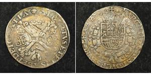  
  1612, Spanish Netherlands, Brabant, Albert & Isabella. Silver 1/4 Patagon  Coin.  Mint Period: 1612-1620 Denomination: Patagon (Burgundian Thaler)    Mint Place: Brussels (privy mark: cup ...