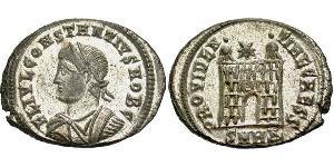 1 Follis /  AE3 Empire romain (27BC-395) Bronze Constance II (317 - 361)