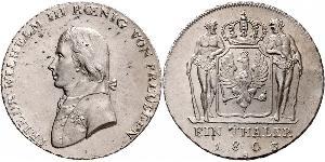 1 Thaler Kingdom of Prussia (1701-1918) Silver Frederick William III of Prussia (1770 -1840)