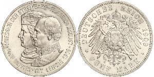 5 Mark Regno di Sassonia (1806 - 1918) Argento Federico Augusto III di Sassonia (1865-1932)