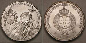ORDER OF MALTA 1 Lira 2005 - Ex Cathedra Petri / John Paul II. - aUNC - 692 *
