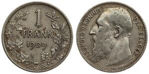 Belgium - 1 Francs 1909 - Leopold II - Silver, Dutch tekst