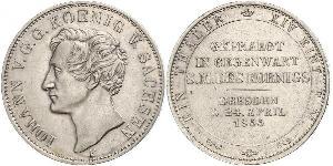 1 Thaler Reino de Sajonia (1806 - 1918) Plata Juan I de Sajonia