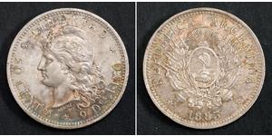  
  1883, Argentina (Republic). Beautiful Silver 50 Centavos (½ Peso) Coin. AU!   Mint Year: 1883  Reference: KM-28.   Denomination: 50 Centavos (½ Peso)  Condition: Minor scratches in obverse, o ...