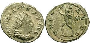 1 Antoniniano Impero romano (27BC-395) Argento Valeriano I (193-260)