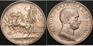 ITALY 1 Lira 1915R - Silver .835 - VF/XF - 2261 