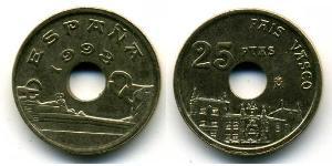 25 Peseta Reino de España (1976 - ) Bronze/Nickel Juan Carlos I (1938 - )