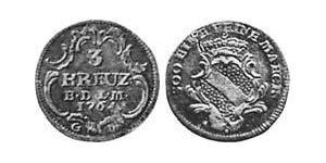 3 Kreuzer Margraviat de Bade-Durlach (1535 - 1771) Billon Argent 