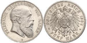 5 Mark Grand Duchy of Baden (1806-1918) Silber Friedrich I. (Baden, Großherzog) (1826 - 1907)