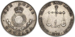 1 Rupee Impero britannico (1497 - 1949) Argento 
