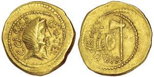 1 Solidus République romaine (509BC-27BC) Or Jules César (100BC- 44 BC)