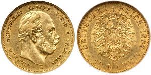 10 Марка Пруссия (королевство) (1701-1918) Золото Wilhelm I, German Emperor (1797-1888)