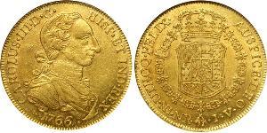 8 Escudo Viceroyalty of New Granada (1717 - 1819) Gold Charles III of Spain (1716 -1788)