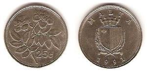 25 Cent Malta Copper/Nickel 