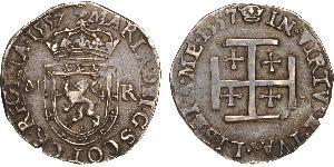 1 Testoon Kingdom of Scotland (843-1707) 銀 Mary I of Scots (1542-1587)