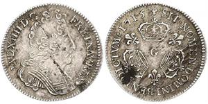 Frankreich. Ludwig XIV. 1643-1715. 1/10 Ecu 1715 G, Poitiers. Gadoury 125. Kleine Schrötlingsfehler, sehr schön