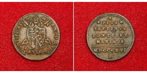  
 
   1816, Vatican, Papal States, Bologna, Pope Pius VII. Copper Quattrino Coin. XF!  Mint Place: Bologna (B)   Denomination: Quattrino  Mint Year: 1816 (MDCCCXVI)  Reference: KM-1276.3 ($30 in ...