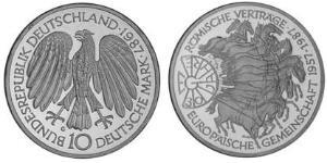 10 Mark Alemania Occidental (1949-1990) Plata 