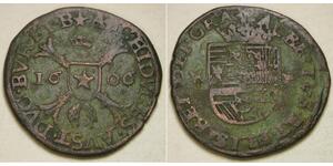 BRABANT (Spanish Netherlands) 1 Liard 1606 - Albert & Isabella - VF - 112 *