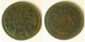 NASSAU (German State) 1 Kreuzer 1862 - Copper - Adolph - VF- - 2189