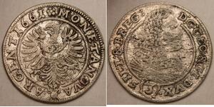 SILESIA LIEGNITZ BRIEG 3 Kreuzer 1661 EW - Silver - Georg III. - VF+ - 1164 *