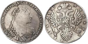 Russland. Anna Ivanovna 1730-1740. Rubel 1737, Moskau. Davenport 1673, Bitkin 132 ff. Schön - sehr schön
