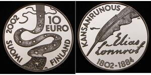 FINLAND 10 Euro 2002 M Proof - Silver 0.925 - Elias Lonnrot - 1614 *