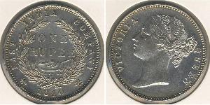 Британская Индия
1 рупия (1840 г.)
Серебро
917-я проба, 11,66 г.
