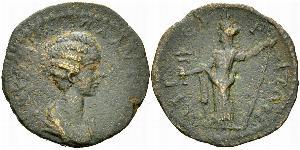 Plautilla 2 Assaria, Isis reverse, Aegira, ex BCD Plautilla (202-205 AD). AE 2 Assaria (24 mm, 6.84 g), Aegira, Peloponnesos. Obv. ΦOYΛBIA ΠΛAYTIΛΛA, draped bust right. Rev. AIΓЄIPATWN, Isis stan ...