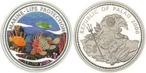 5 Dólar Palaos Plata 