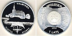 1 Lats Letonia (1991 - ) Plata 